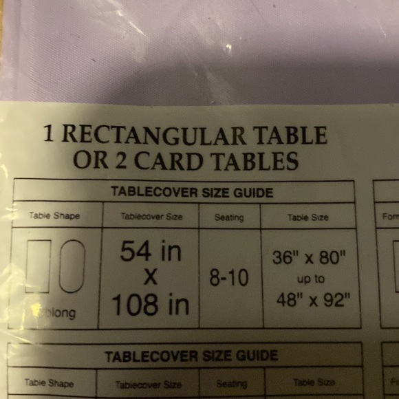 10/$15  Sealed Lavender Flannel backedTable-cover,Table Skirt & TCoverNWT - Picture 6 of 14